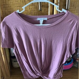 Gaze Pink Tie Front Short Sleeve T-Shirt